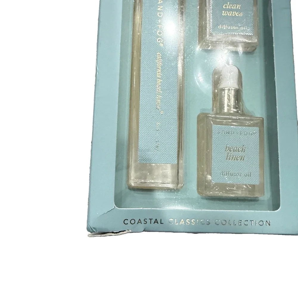 SAND + FOG California Beach House Linen Spray & Clean Waves Diffuser Oils NIB